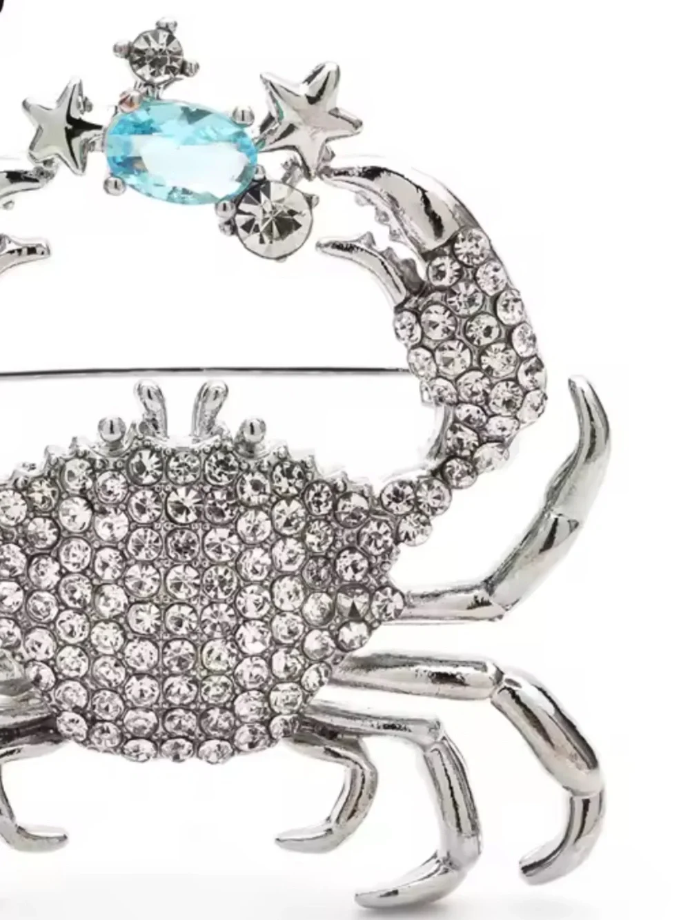 Crystal Crab Blue Gem Brooch